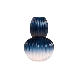 Blue Ridged Bud Vase