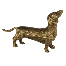Antique Brass Dog Trinket Box