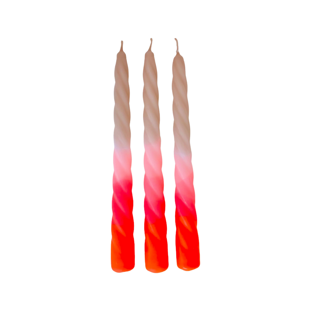 Twisted Dip Dye Candles